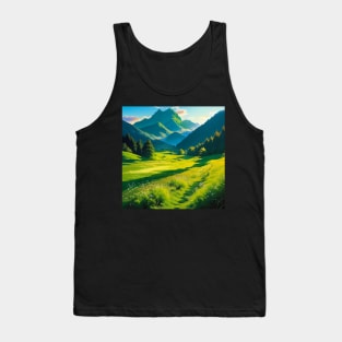 Lovely Meadow Scenery in Summertime Tank Top